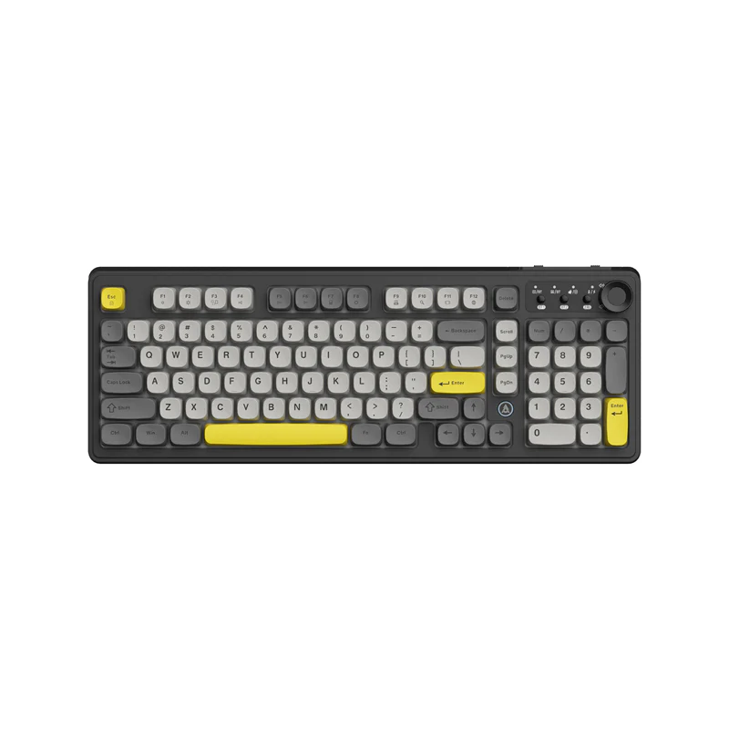 AJAZZ AF98 Keyboard Quad status LED Volume control dial 4000mAh high-capacitybattery