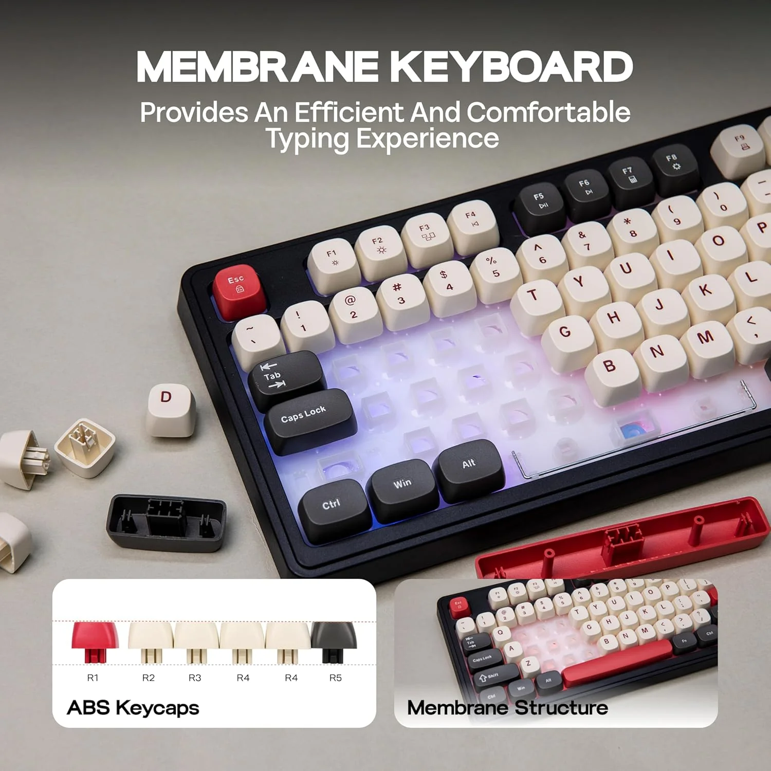 AJAZZ AF98 Keyboard Quad status LED Volume control dial 4000mAh high-capacitybattery - Image 7
