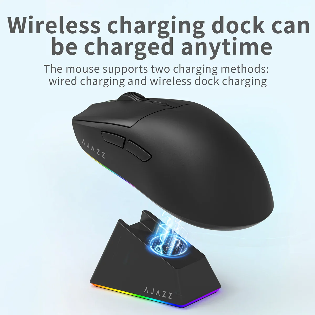 MechLands AJAZZ AJ139 V2 MC Gaming Mouse with Charging Base, Adjustable 12,000 DPI, PAW3311 Sensor, 3 Modes Wireless Mouse, 500mAh Battery, 1000 Polling Rate, 66g Lightweight, Win/Mac - Image 12