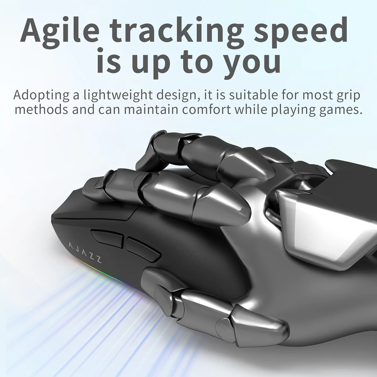MechLands AJAZZ AJ139 V2 MC Gaming Mouse with Charging Base, Adjustable 12,000 DPI, PAW3311 Sensor, 3 Modes Wireless Mouse, 500mAh Battery, 1000 Polling Rate, 66g Lightweight, Win/Mac - Image 17