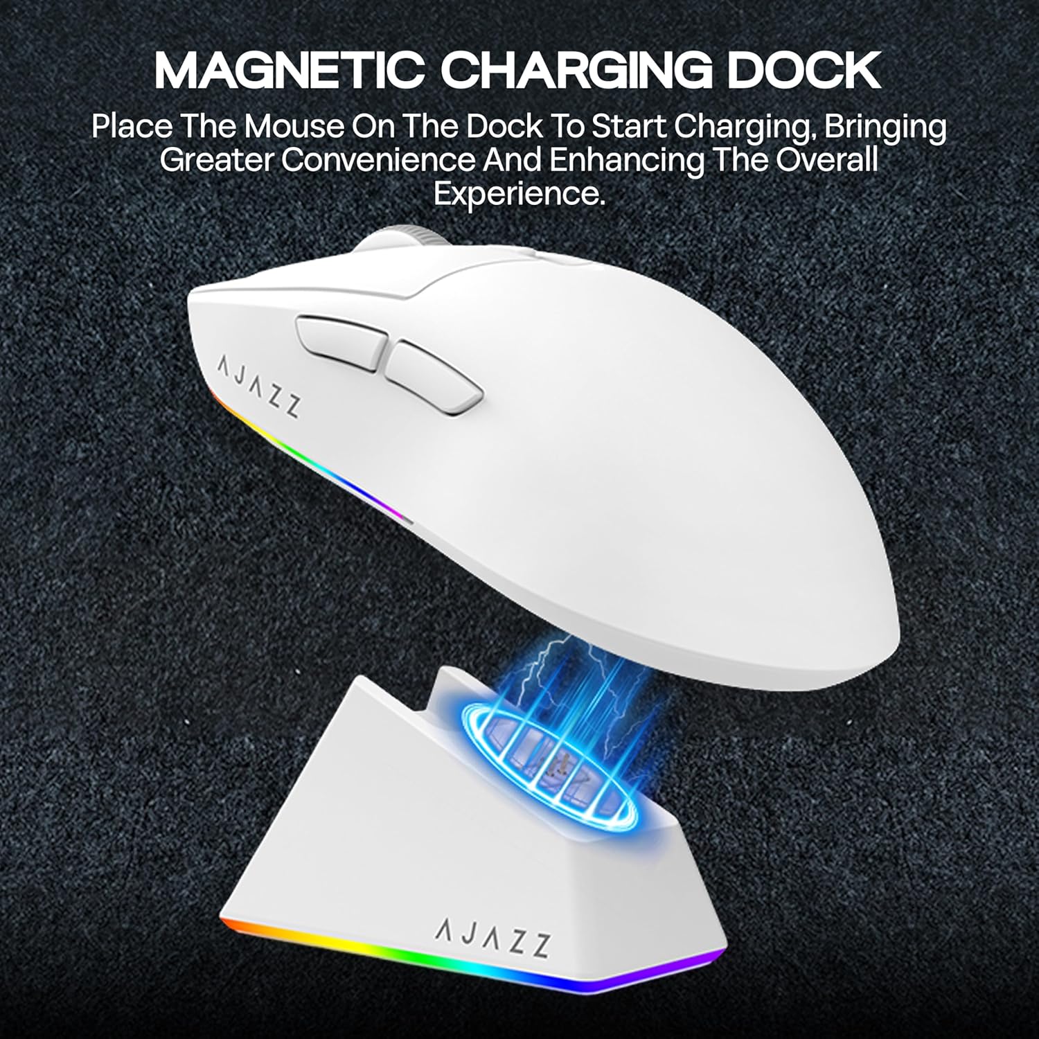 MechLands AJAZZ AJ139 V2 MC Gaming Mouse with Charging Base, Adjustable 12,000 DPI, PAW3311 Sensor, 3 Modes Wireless Mouse, 500mAh Battery, 1000 Polling Rate, 66g Lightweight, Win/Mac - Image 5