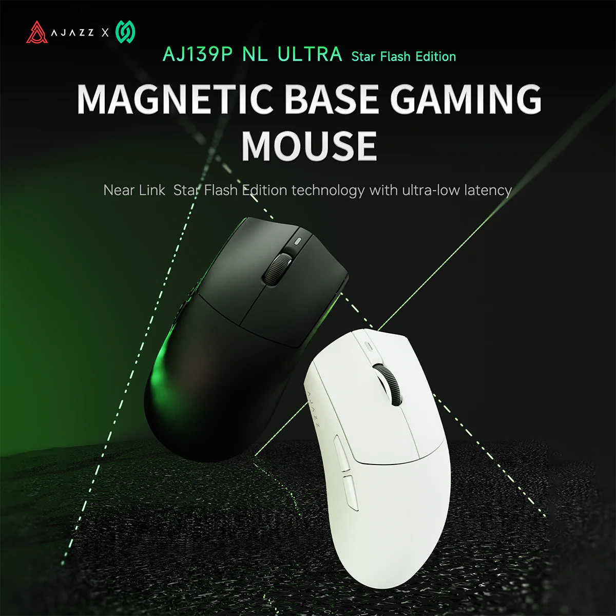 AJAZZ AJ139P NL V3 Ultra Magnetic base gaming mouse Star Flash+Wired+BT Sensor PAW3950 500mAh Battery - Image 5