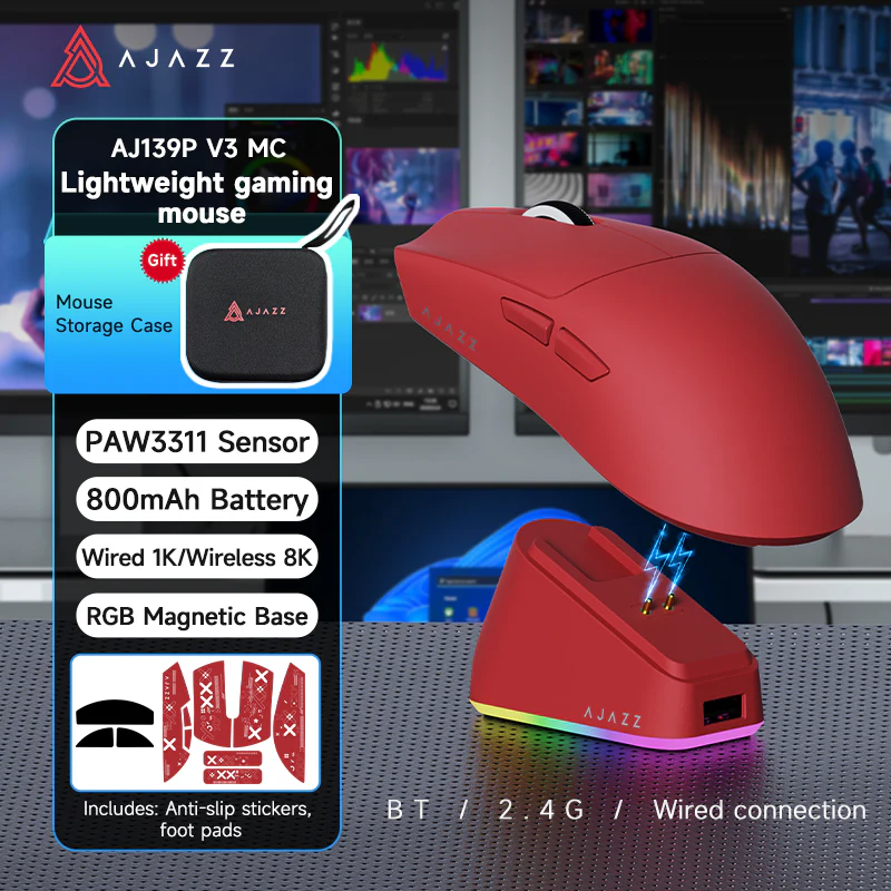 AJAZZ AJ139P V3 MC/MAX Gaming Mouse 800mAh battery PAW3311 /PAW3395 sensor with 1000Hz Polling Rate and 24000DPI 6-speed adjustable - Image 6
