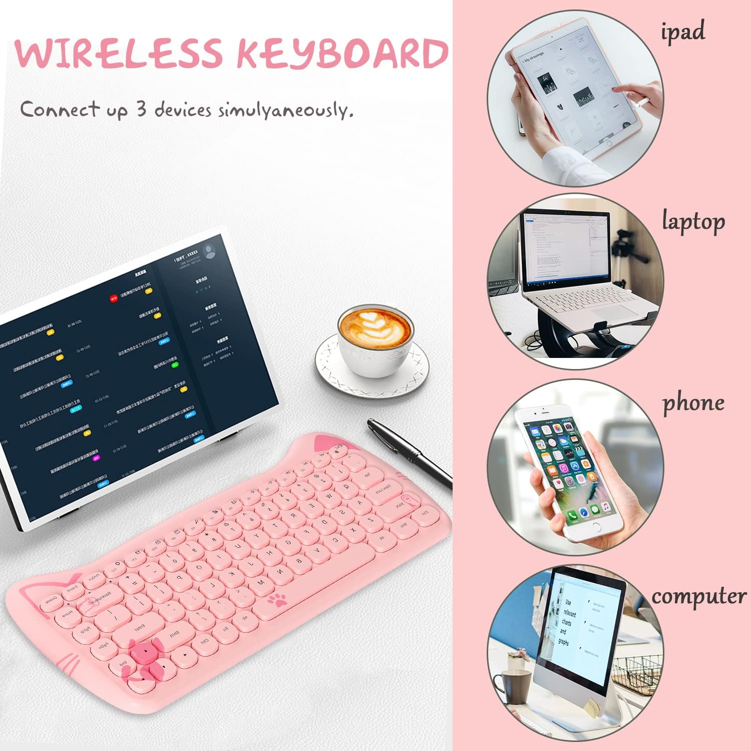 AJAZZ 3060I Compact 84-key keyboard Bluetooth connection - Image 10