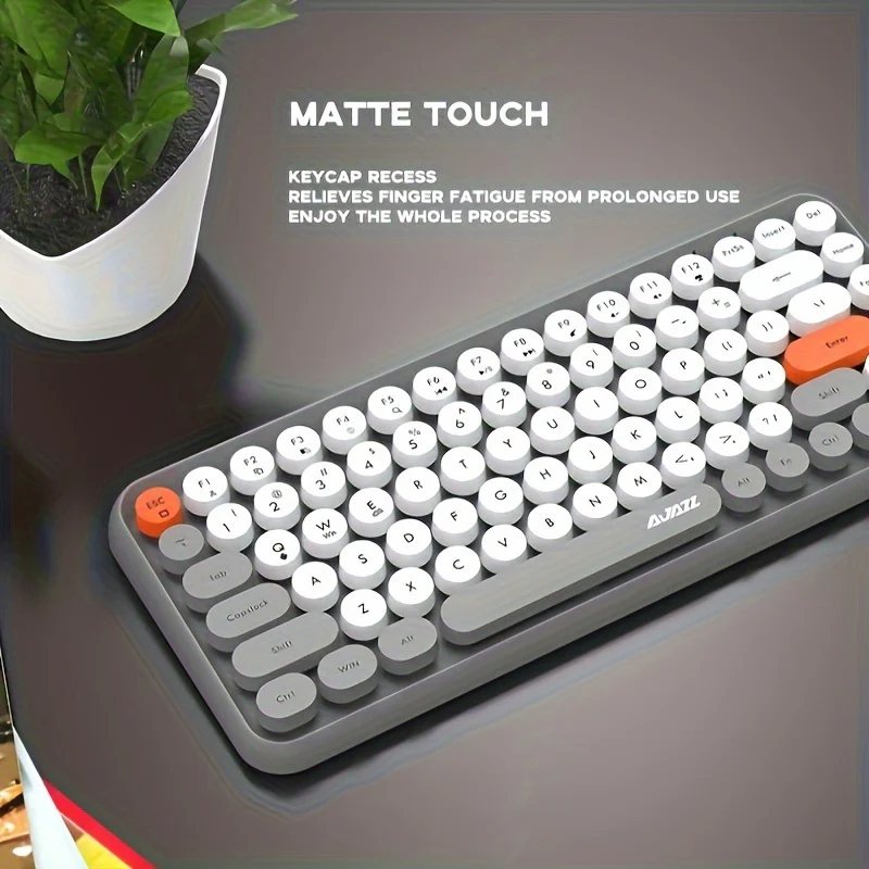 Ajazz 308I 84-key membrane keyboard with round keycaps and Bluetooth connectivity - Image 3