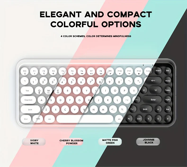 Ajazz 308I 84-key membrane keyboard with round keycaps and Bluetooth connectivity - Image 5