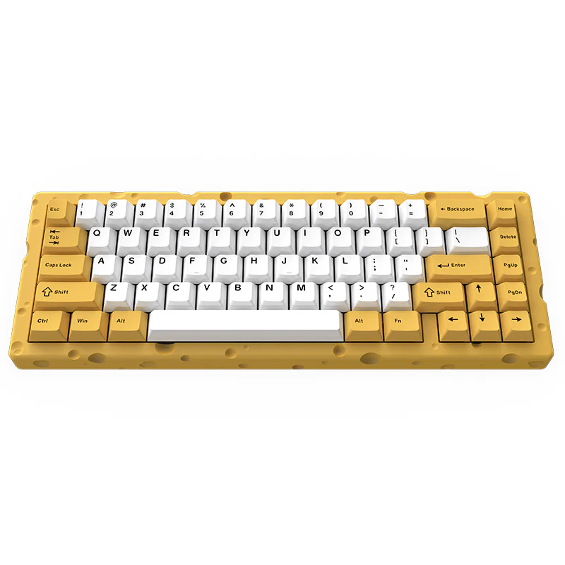 AJAZZ AC067 Wired Mechanical Keyboard Full aluminum CNC-machined case Cheese-themed colorway Fully hot-swappable for all keys - Image 2