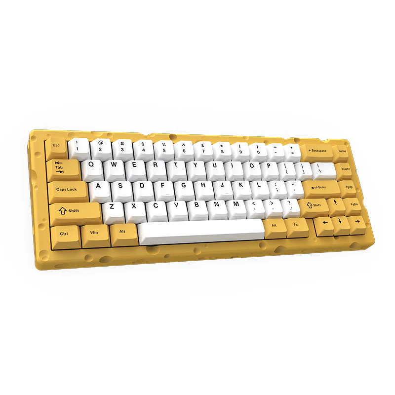 AJAZZ AC067 Wired Mechanical Keyboard Full aluminum CNC-machined case Cheese-themed colorway Fully hot-swappable for all keys - Image 7