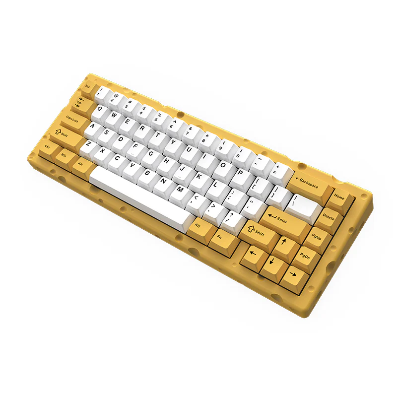 AJAZZ AC067 Wired Mechanical Keyboard Full aluminum CNC-machined case Cheese-themed colorway Fully hot-swappable for all keys - Image 9