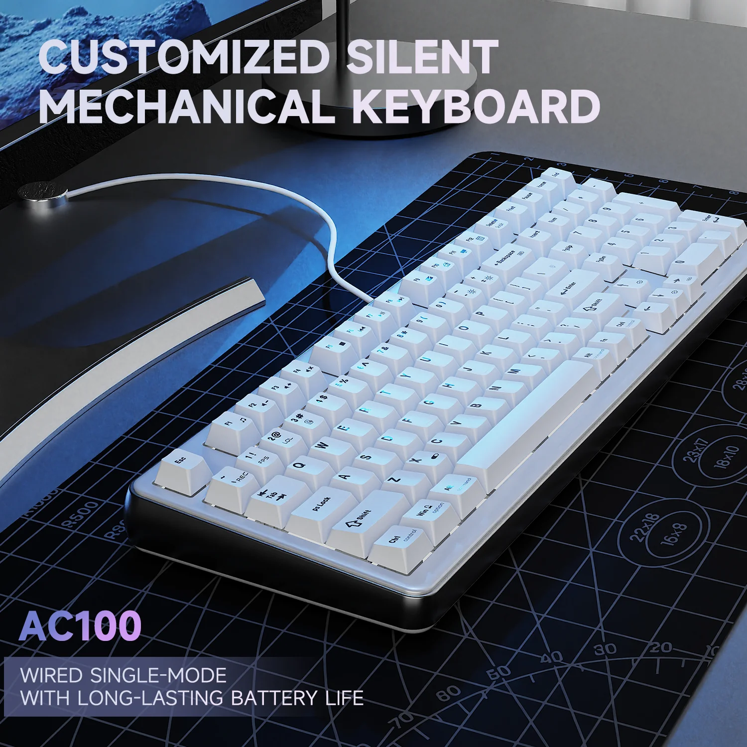 AJAZZ AC100 Aluminum Mechanical Keyboard Bluetooth Wireless 2.4G Wired Hot Swap - Image 15