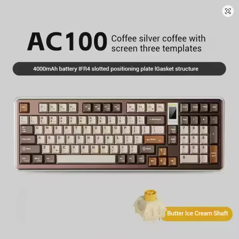 AJAZZ AC100 Aluminum Mechanical Keyboard Bluetooth Wireless 2.4G Wired Hot Swap - Image 17