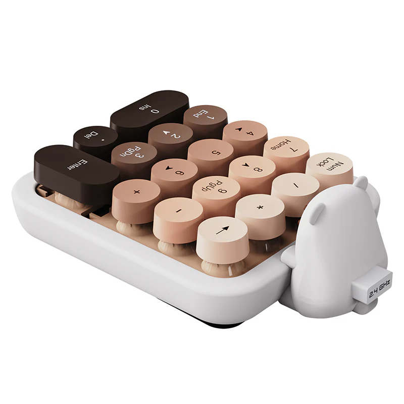 AJAZZ AF18 Wireless Digital Numpad, Bear-shaped Silicone Case, 18-key Layout, Removable Keycaps, Plug and Play - Image 13