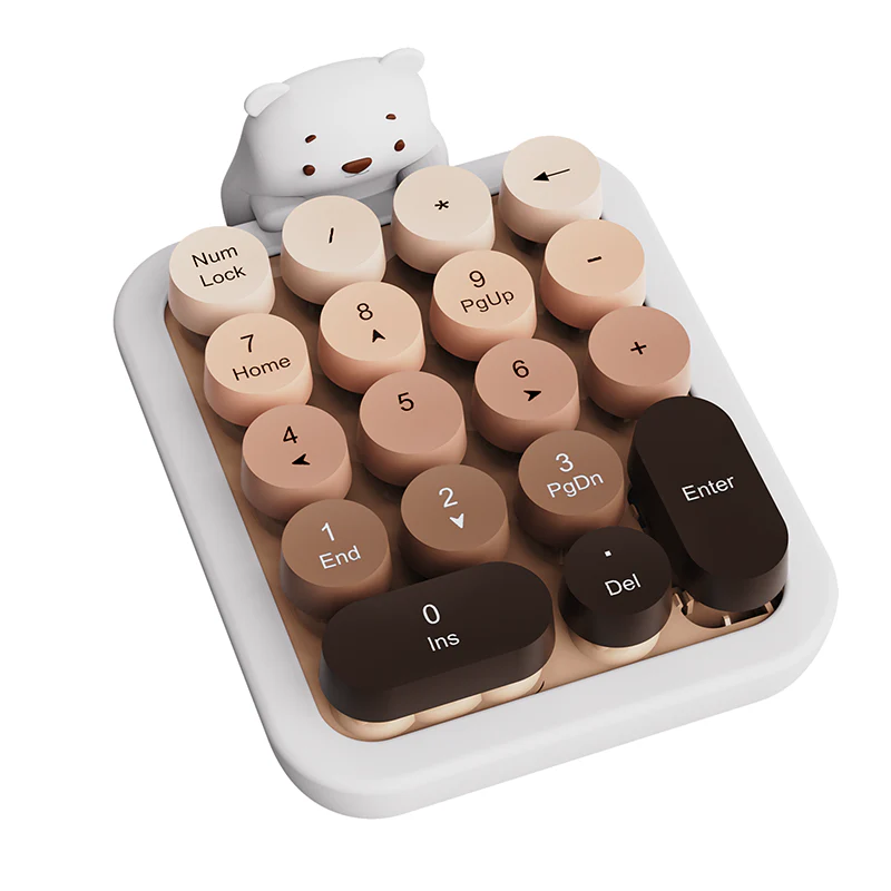 AJAZZ AF18 Wireless Digital Numpad, Bear-shaped Silicone Case, 18-key Layout, Removable Keycaps, Plug and Play - Image 3