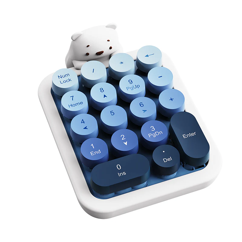 AJAZZ AF18 Wireless Digital Numpad, Bear-shaped Silicone Case, 18-key Layout, Removable Keycaps, Plug and Play - Image 4