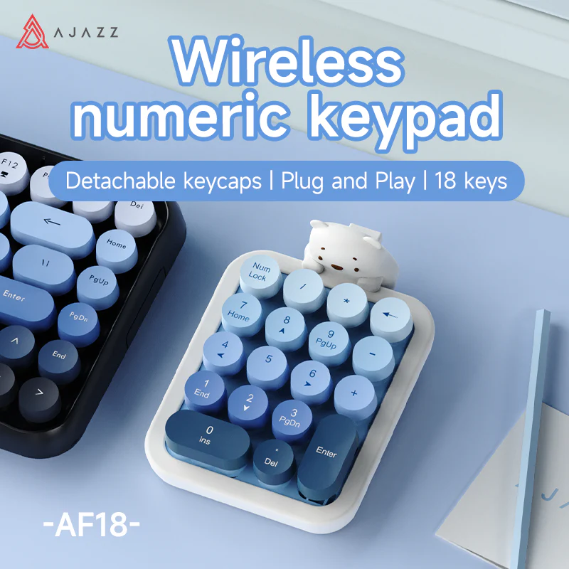 AJAZZ AF18 Wireless Digital Numpad, Bear-shaped Silicone Case, 18-key Layout, Removable Keycaps, Plug and Play - Image 6