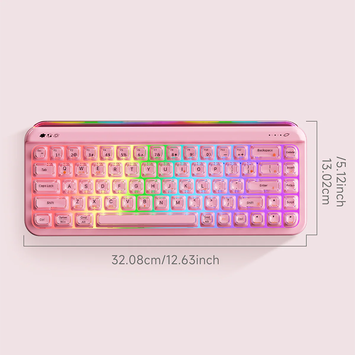 AJAZZ AF68 Tri-mode membrane keyboard 4000mAh Semi-transparent two-tone keycaps RGB side light - Image 14