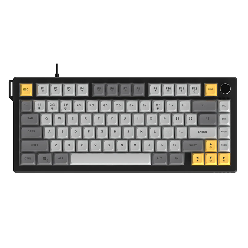 AJAZZ AF82 Gaming keyboard Series Quiet Bluetooth/2.4G Wireless/Wired 75% Layout Multimedia Knob Enjoy Dual Enjoyment for Office and Entertainment - Image 2