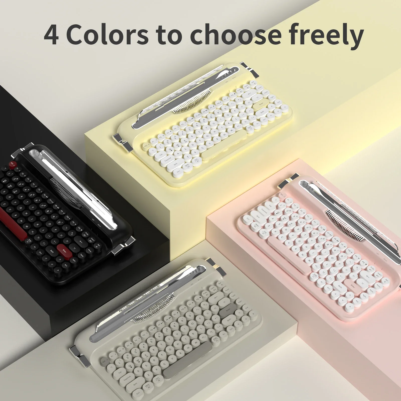 AJAZZ AF84 Wireless Keyboard Typewriter office Slot-in Stand 2.4GHz Wireless Receiver/Bluetooth - Image 13