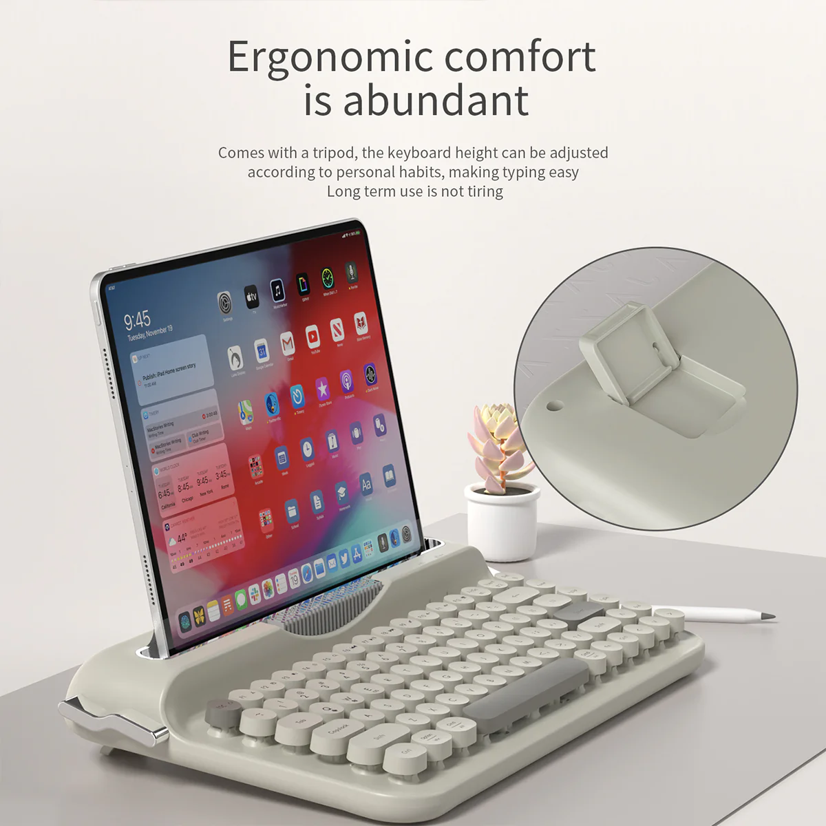 AJAZZ AF84 Wireless Keyboard Typewriter office Slot-in Stand 2.4GHz Wireless Receiver/Bluetooth - Image 17