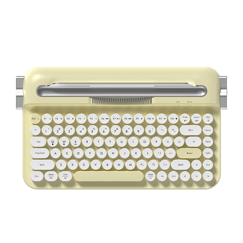 AJAZZ AF84 Wireless Keyboard Typewriter office Slot-in Stand 2.4GHz Wireless Receiver/Bluetooth - Image 3