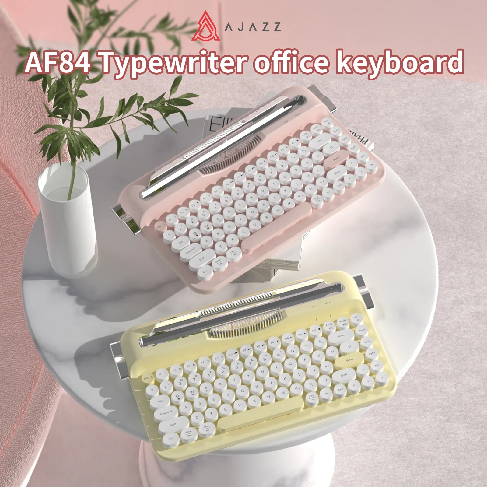 AJAZZ AF84 Wireless Keyboard Typewriter office Slot-in Stand 2.4GHz Wireless Receiver/Bluetooth - Image 8