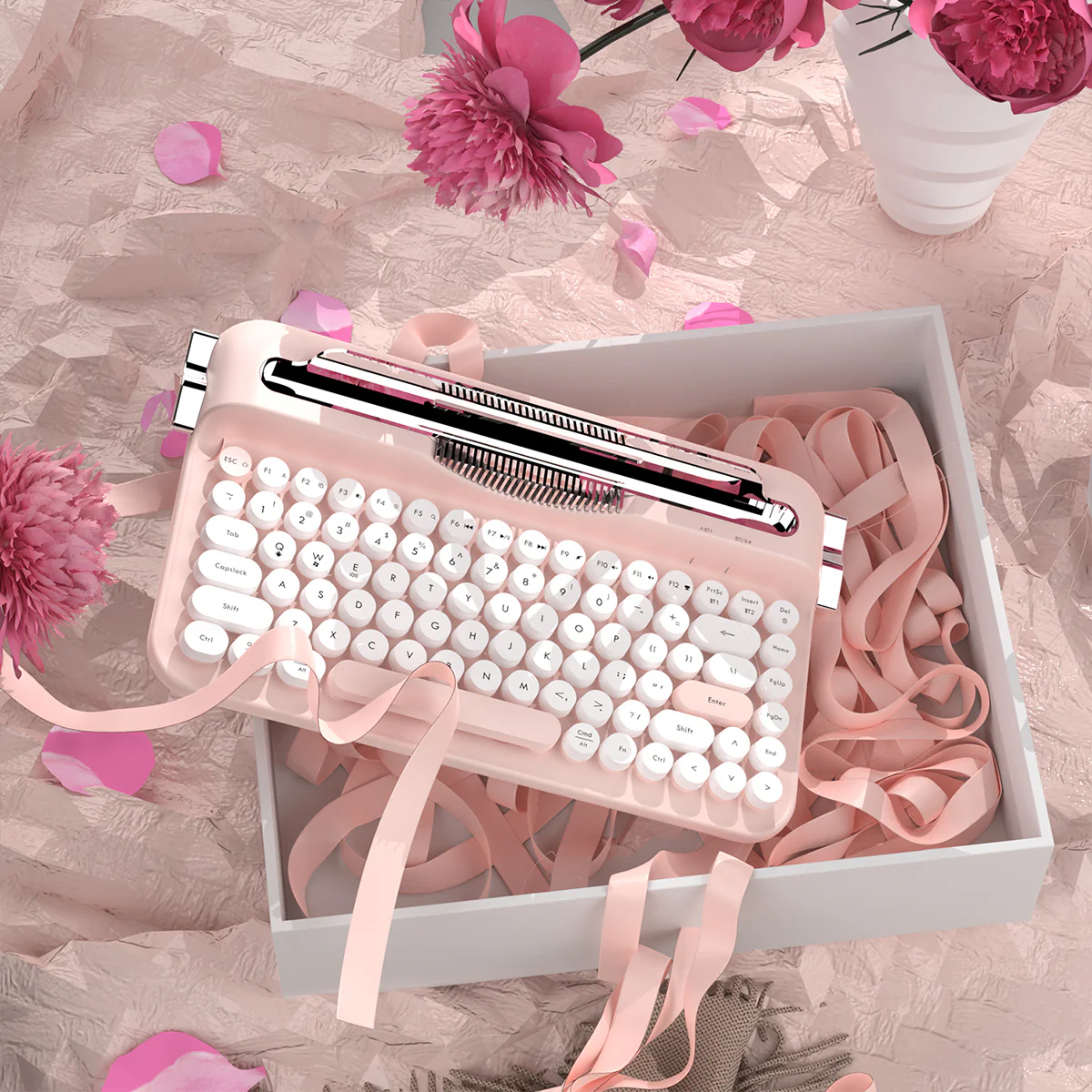AJAZZ AF84 Wireless Keyboard Typewriter office Slot-in Stand 2.4GHz Wireless Receiver/Bluetooth - Image 9