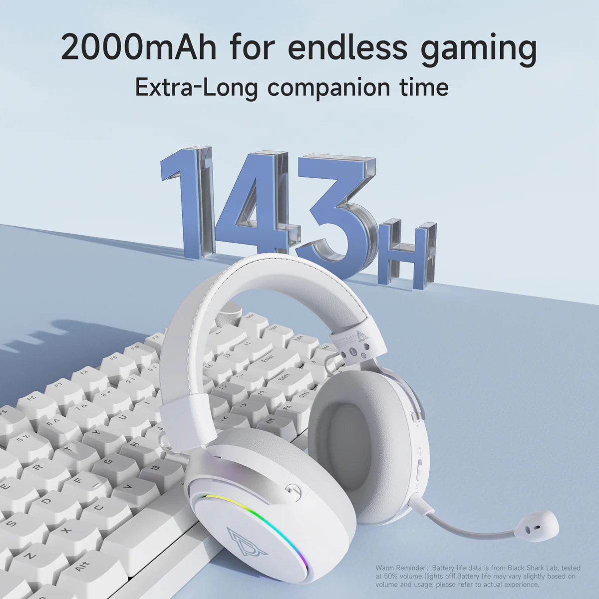 AJAZZ AHM10 MAX Over-Ear Gaming Headset Tri-mode connectivity 143H long-lasting battery life RGB ambient breathing lights - Image 12