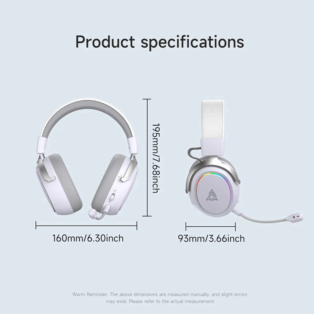 AJAZZ AHM10 MAX Over-Ear Gaming Headset Tri-mode connectivity 143H long-lasting battery life RGB ambient breathing lights - Image 16