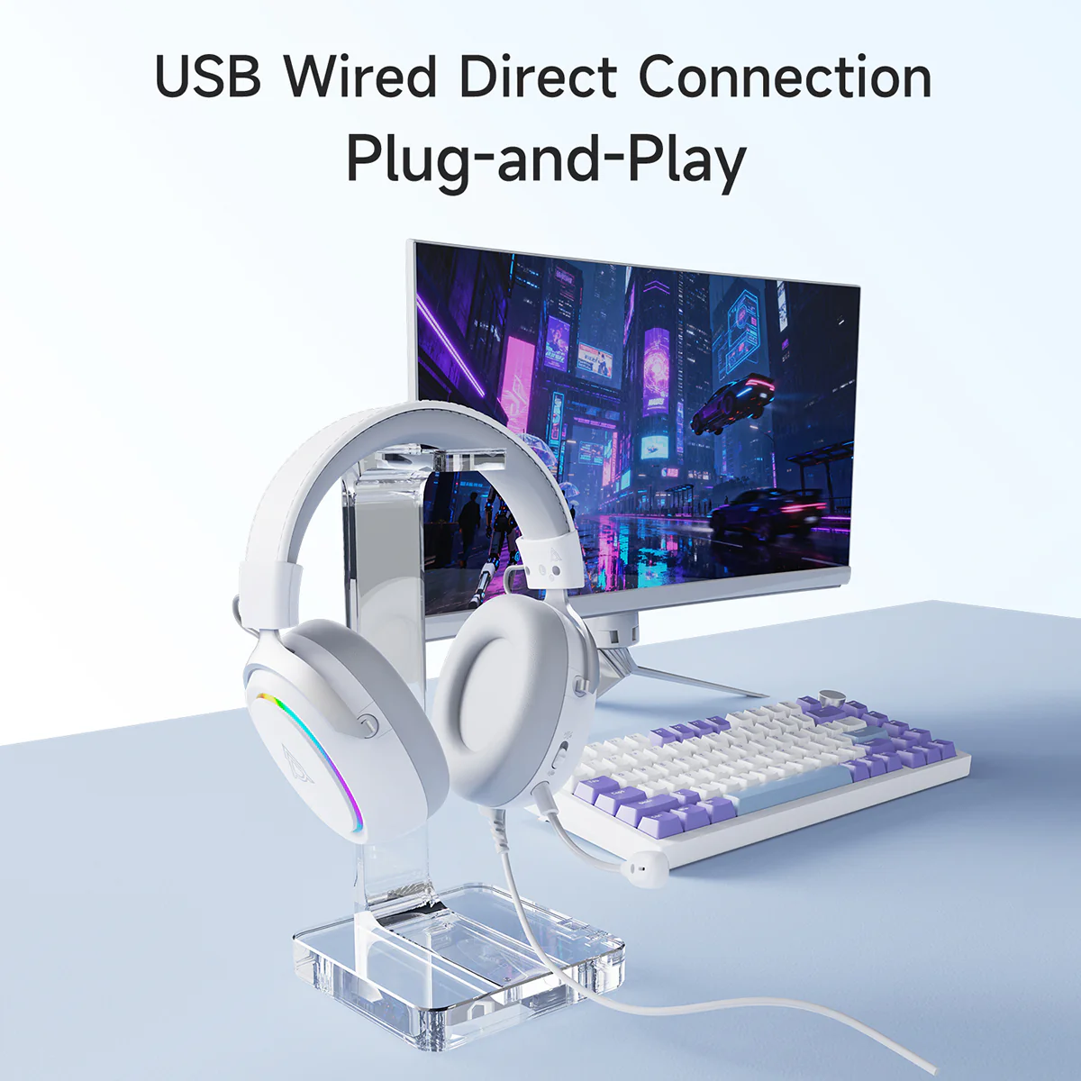 AJAZZ AHW10 gaming headsets Virtual 7.1Surround Sound Wired connection Plug-and-play RGB lighting - Image 11