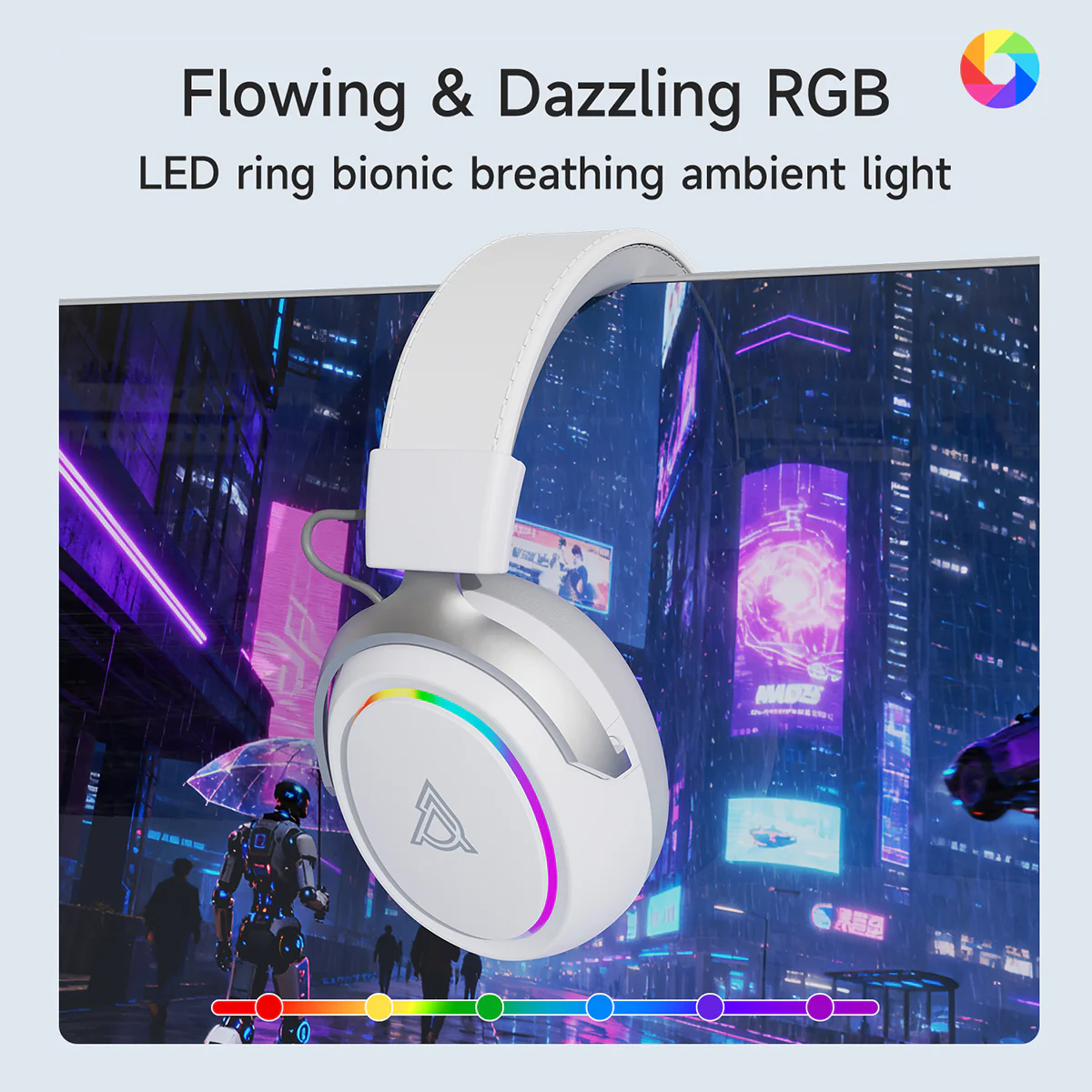 AJAZZ AHW10 gaming headsets Virtual 7.1Surround Sound Wired connection Plug-and-play RGB lighting - Image 13