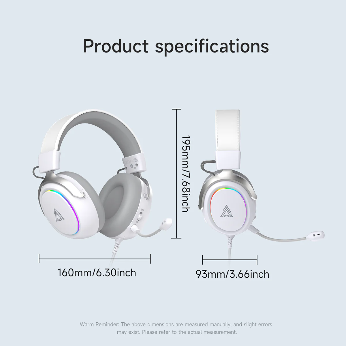 AJAZZ AHW10 gaming headsets Virtual 7.1Surround Sound Wired connection Plug-and-play RGB lighting - Image 15