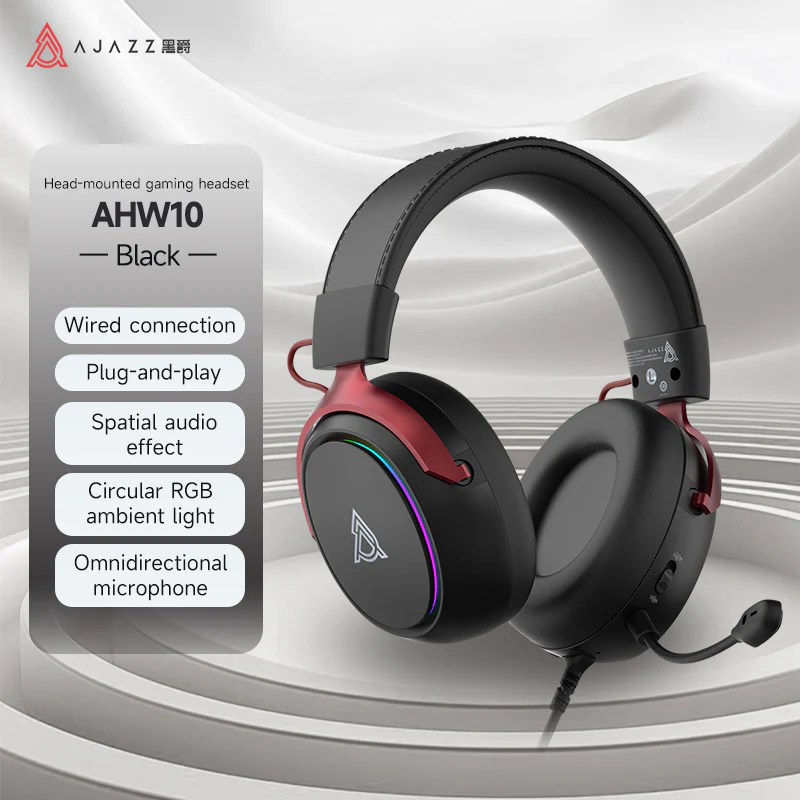 AJAZZ AHW10 gaming headsets Virtual 7.1Surround Sound Wired connection Plug-and-play RGB lighting - Image 3