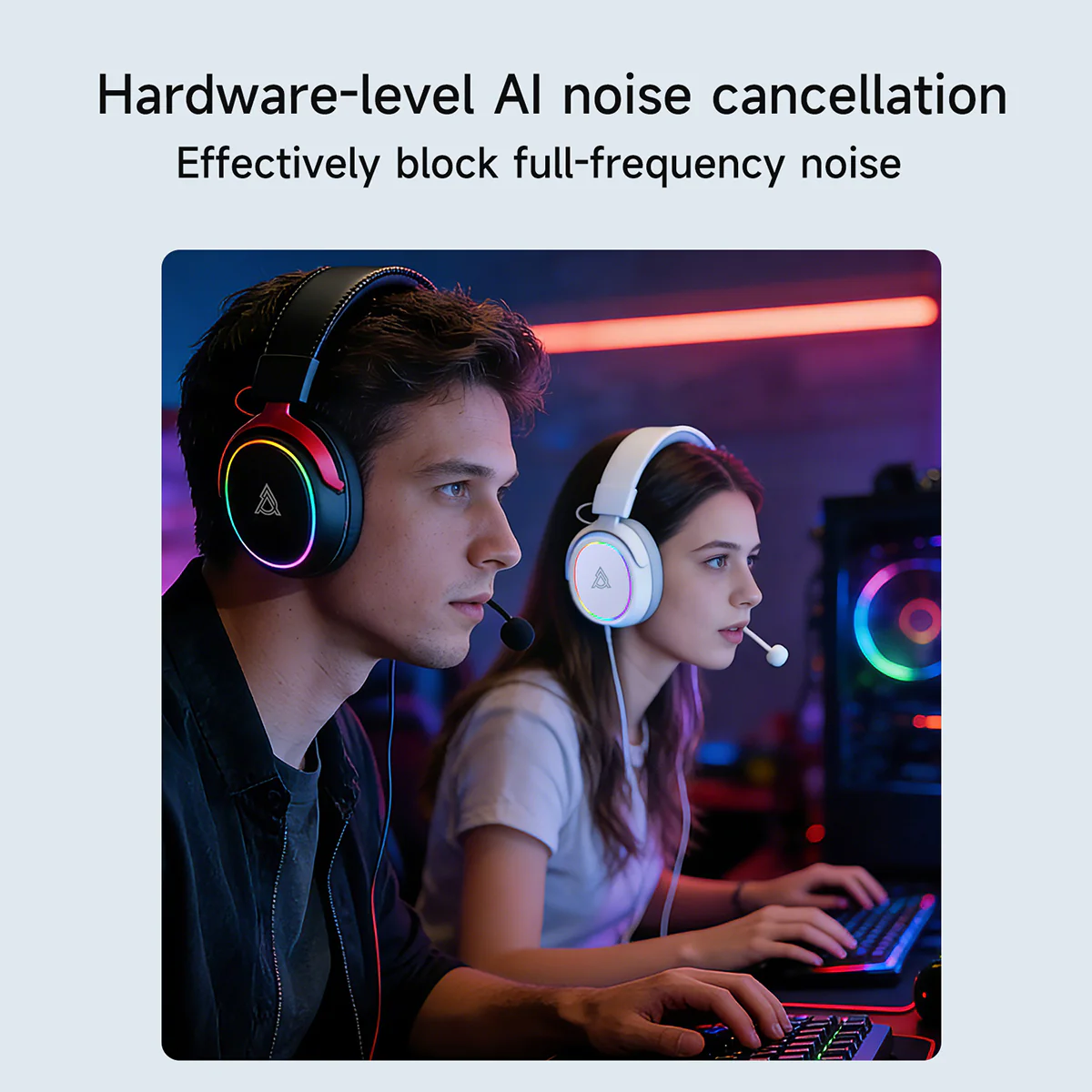 AJAZZ AHW10 gaming headsets Virtual 7.1Surround Sound Wired connection Plug-and-play RGB lighting - Image 8