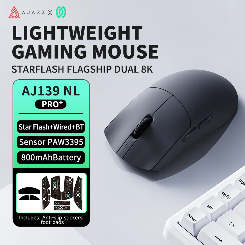 AJAZZ AJ139 NL V3 PRO Magnetic Base Gaming Mouse three modes PAW3395 Flagship Sensor Dual 8K High return rate 32000DPI Six-speed DPI - Image 3