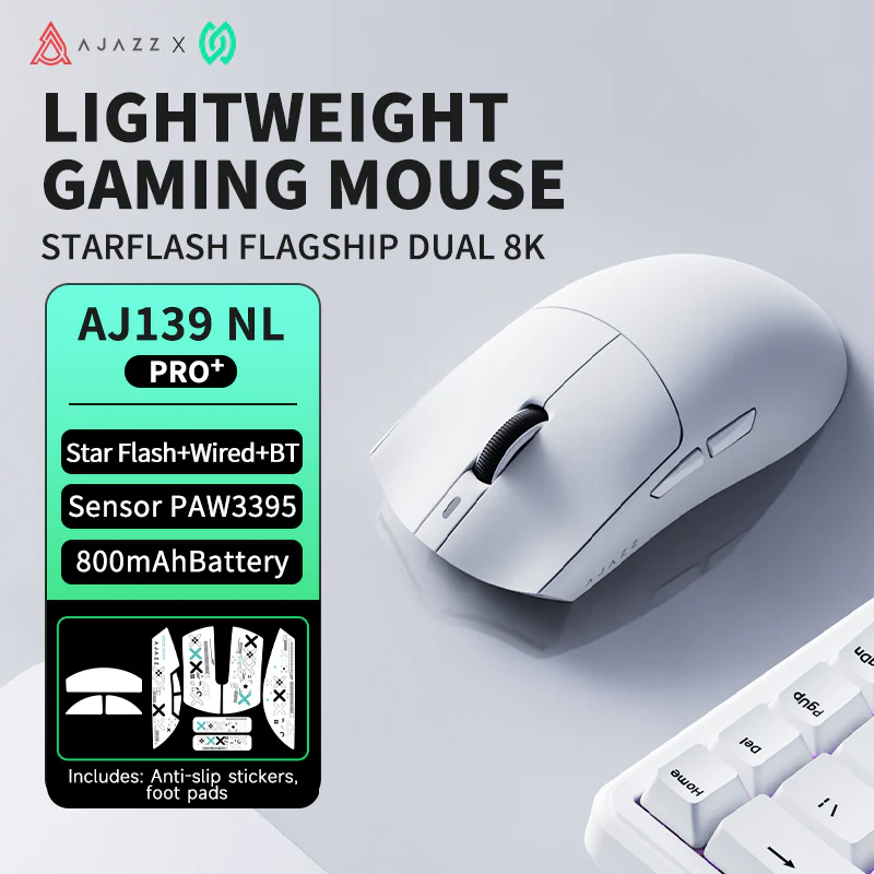 AJAZZ AJ139 NL V3 PRO Magnetic Base Gaming Mouse three modes PAW3395 Flagship Sensor Dual 8K High return rate 32000DPI Six-speed DPI - Image 4