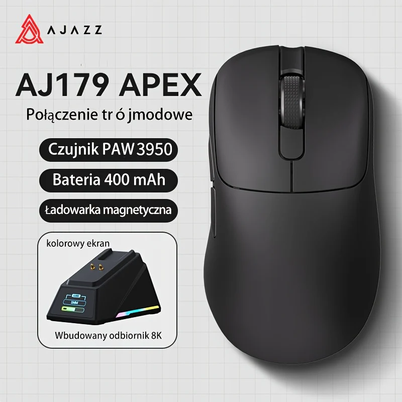 AJAZZ AJ179 APEX Tri-mode connection 2.4GHz / Bluetooth / WiredBattery capacity400 mAh Full-colorinteractive screen - Image 3