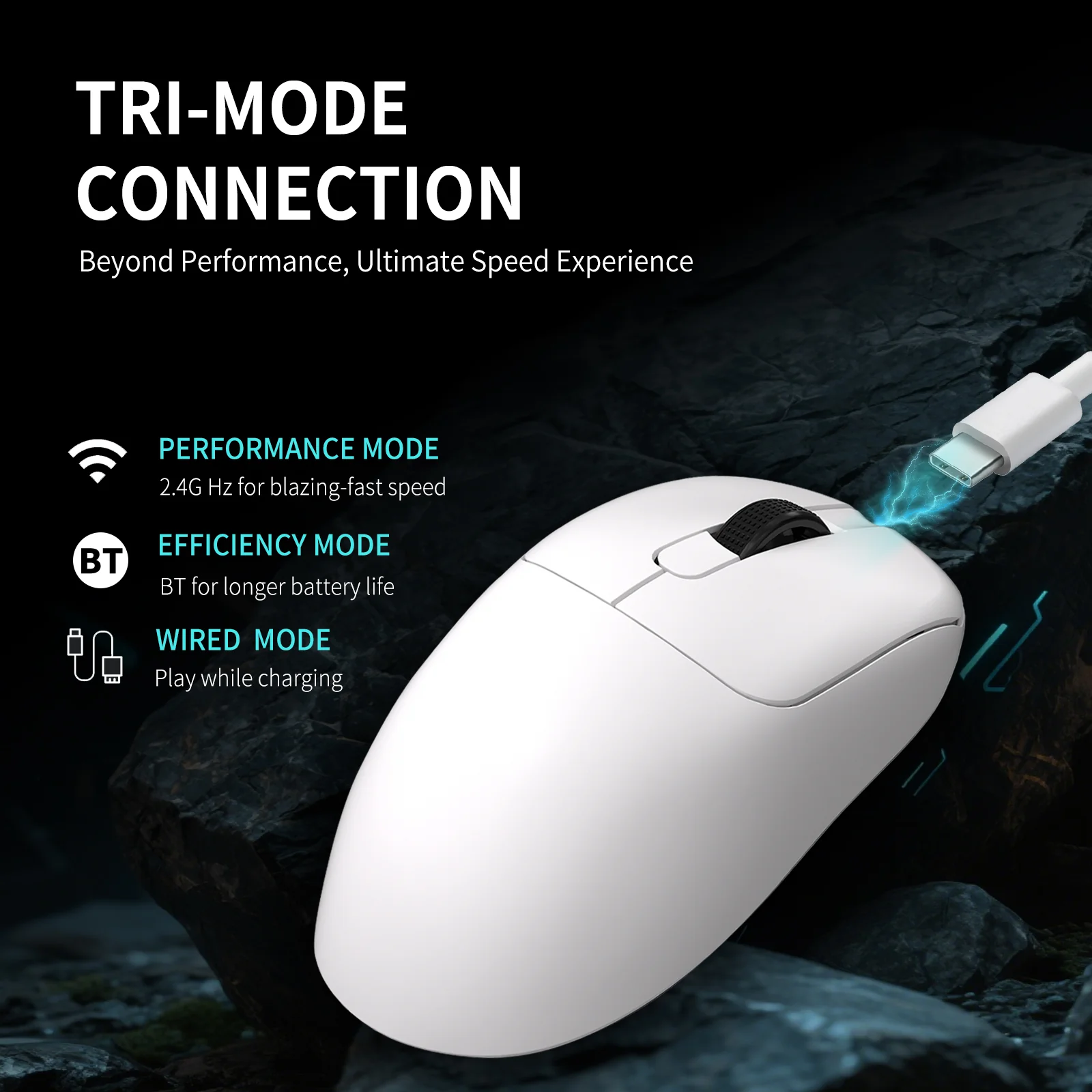 AJAZZ AJ179 APEX Tri-mode connection 2.4GHz / Bluetooth / WiredBattery capacity400 mAh Full-colorinteractive screen - Image 9