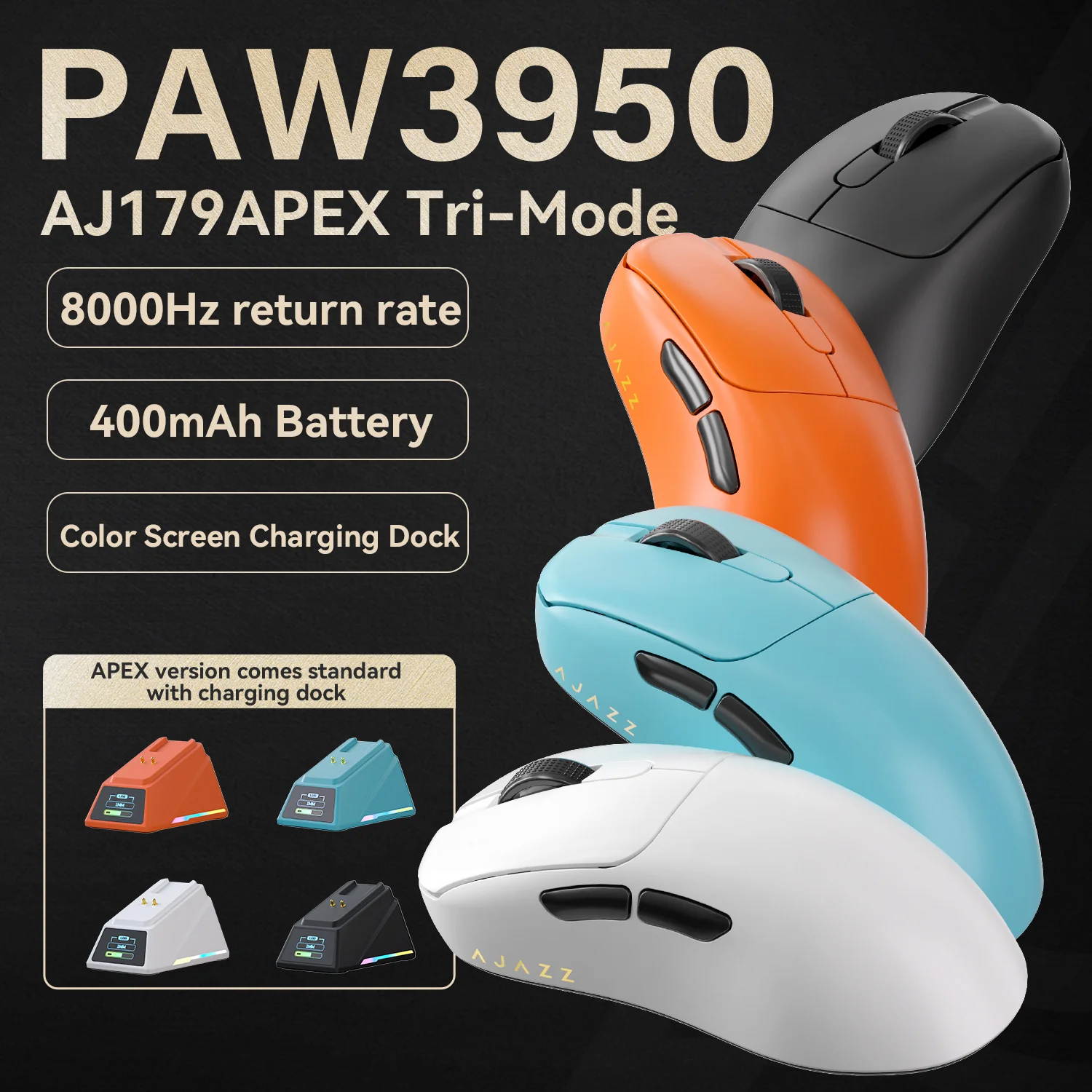 AJAZZ AJ179 Series features the high-end PAW3950 (AJ179 APEX) and PAW3395 sensors (AJ179, 179P, 179PRO) - Image 9