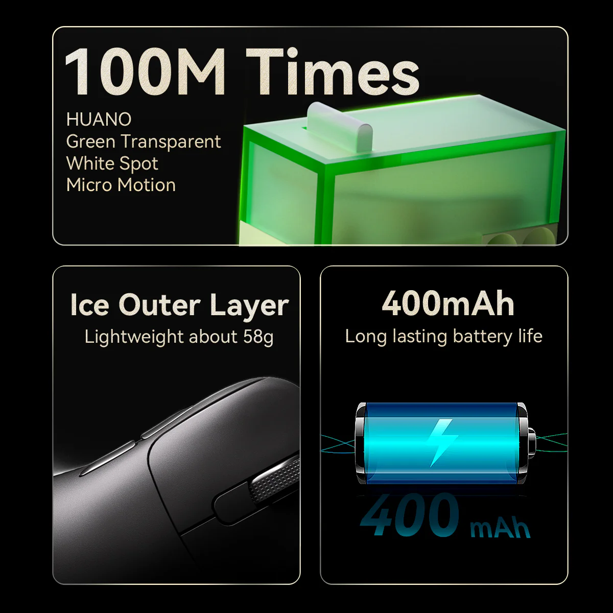 AJAZZ AJ179 TITAN Series Mouse Bluetooth Tri-mode PAW3950 8000Hz Return Rate - Image 11
