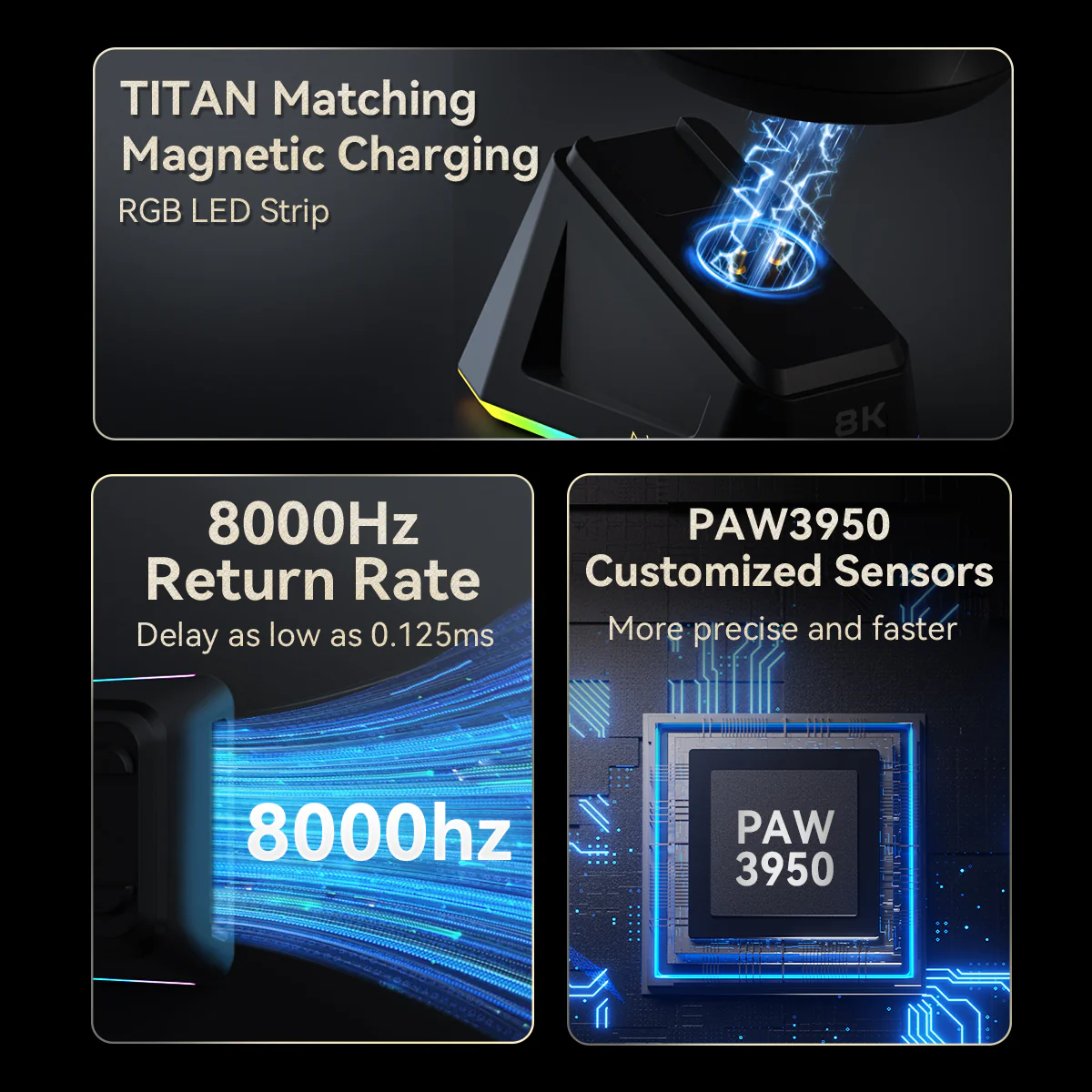 AJAZZ AJ179 TITAN Series Mouse Bluetooth Tri-mode PAW3950 8000Hz Return Rate - Image 12
