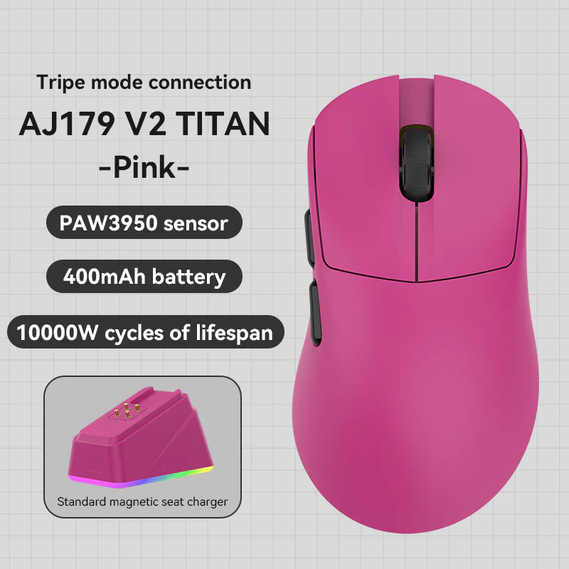AJAZZ AJ179 TITAN Series Mouse Bluetooth Tri-mode PAW3950 8000Hz Return Rate - Image 38
