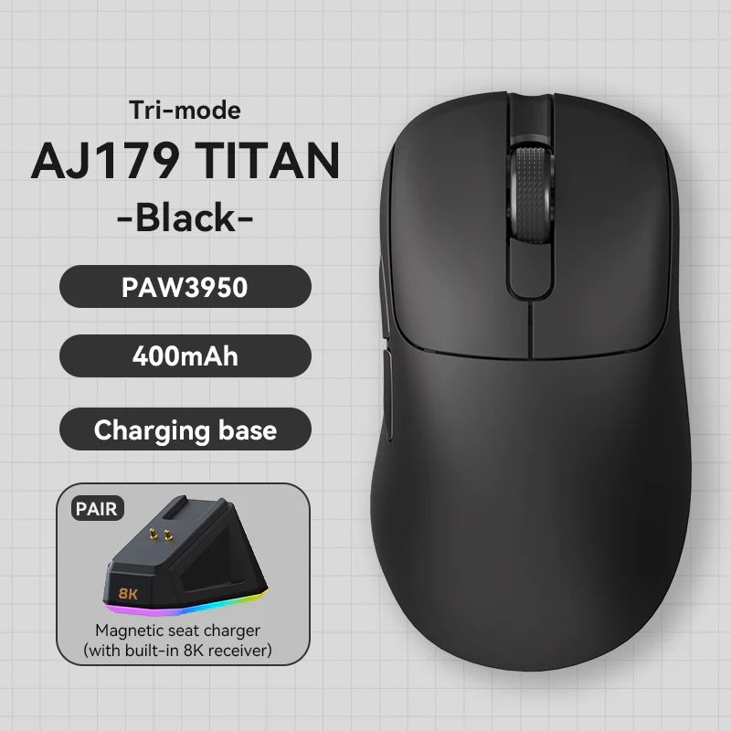 AJAZZ AJ179 TITAN Series Mouse Bluetooth Tri-mode PAW3950 8000Hz Return Rate - Image 39