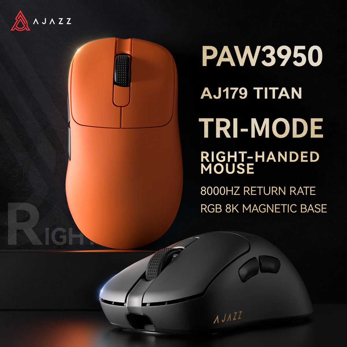 AJAZZ AJ179 TITAN Series Mouse Bluetooth Tri-mode PAW3950 8000Hz Return Rate - Image 5