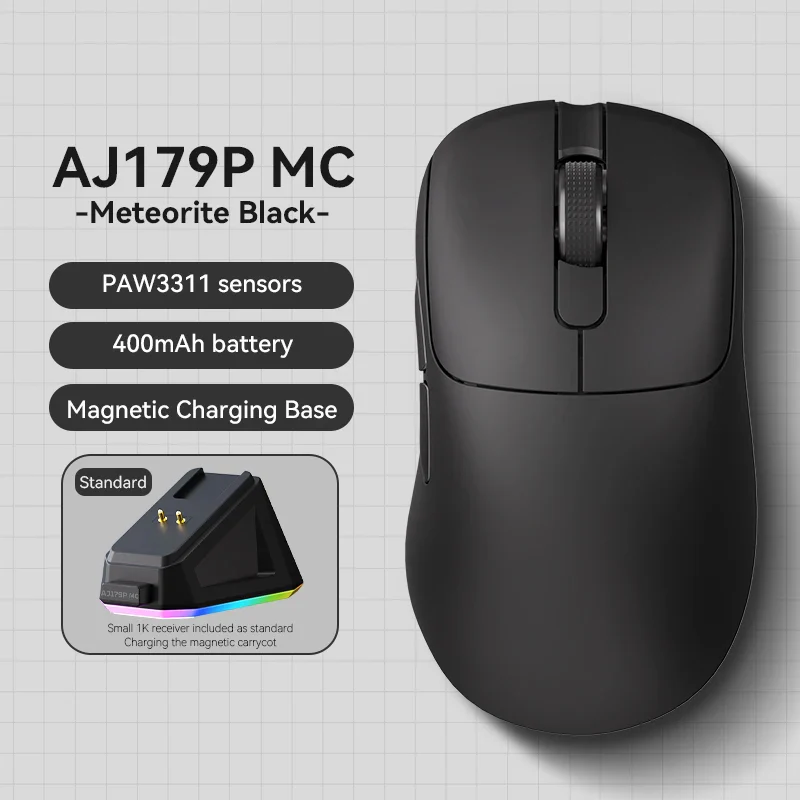 AJAZZ AJ179P MC Right-handed  Bluetooth 2.4G Mouse·PAW3311 Three Modes RGB Magnetic Charging Base - Image 3