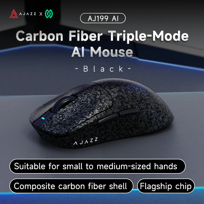 AJAZZ AJ199 AI Carbon fiber compositeTri-Mode AI Mouse Composite carbon fiber shell I Al Interaction - Image 3