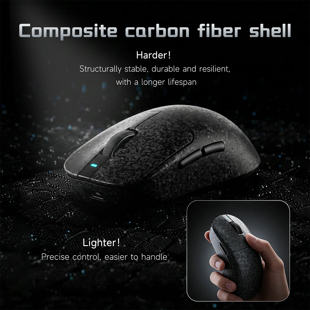 AJAZZ AJ199 AI Carbon fiber compositeTri-Mode AI Mouse Composite carbon fiber shell I Al Interaction - Image 7