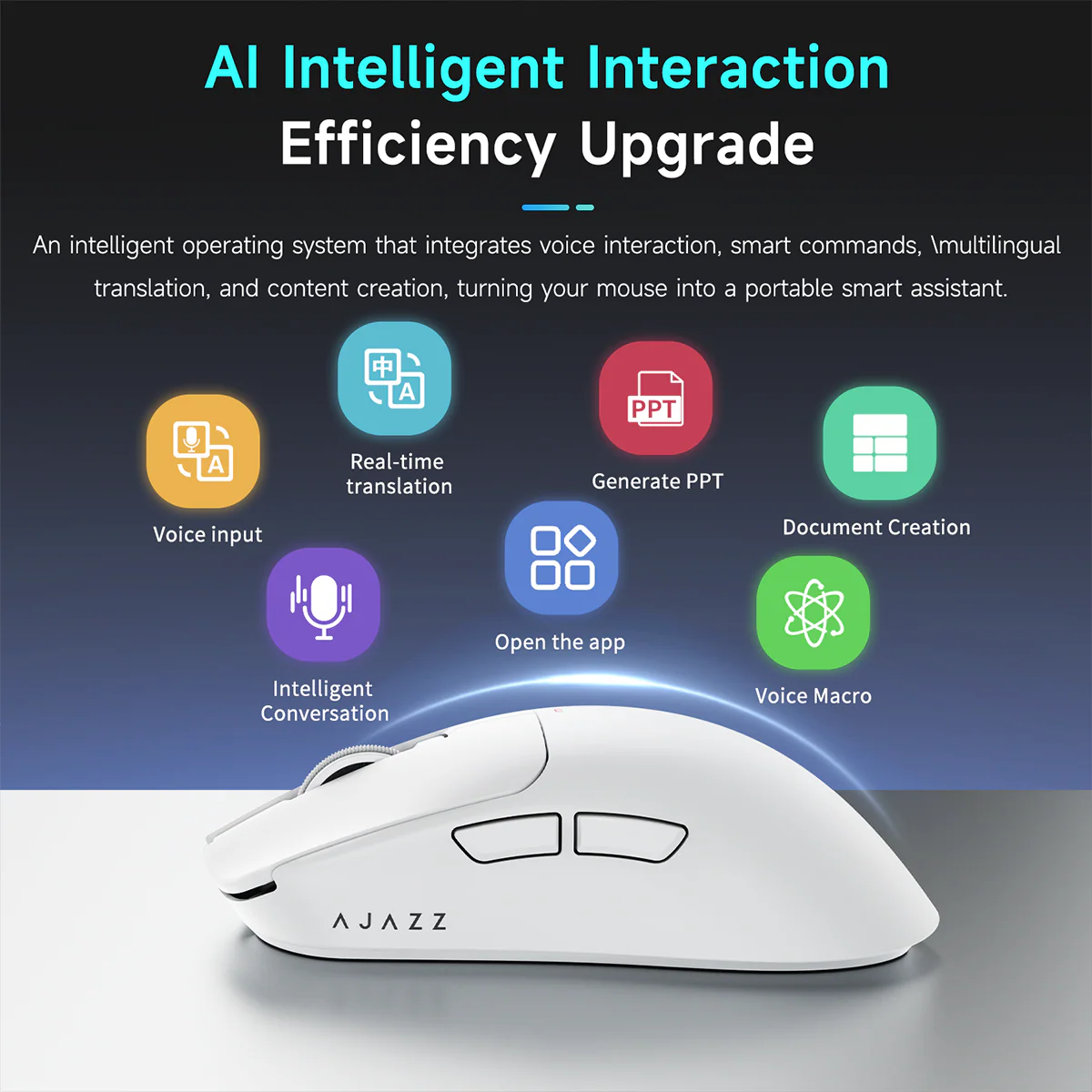 Ajazz AJ200 NL AI MC AI Gaming Mouse Voice-Activated Combos / AFK Mode for International Servers - Image 5