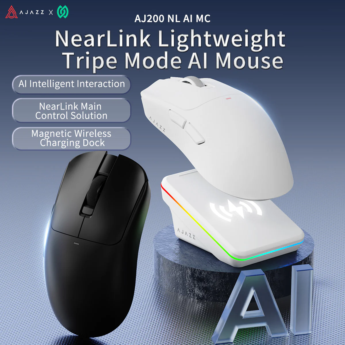 AJAZZ AJ200P NL AI MC Wireless AI Gaming Mouse NearLink Main Control Al Interaction  Magnetic Wireless Endurance - Image 3