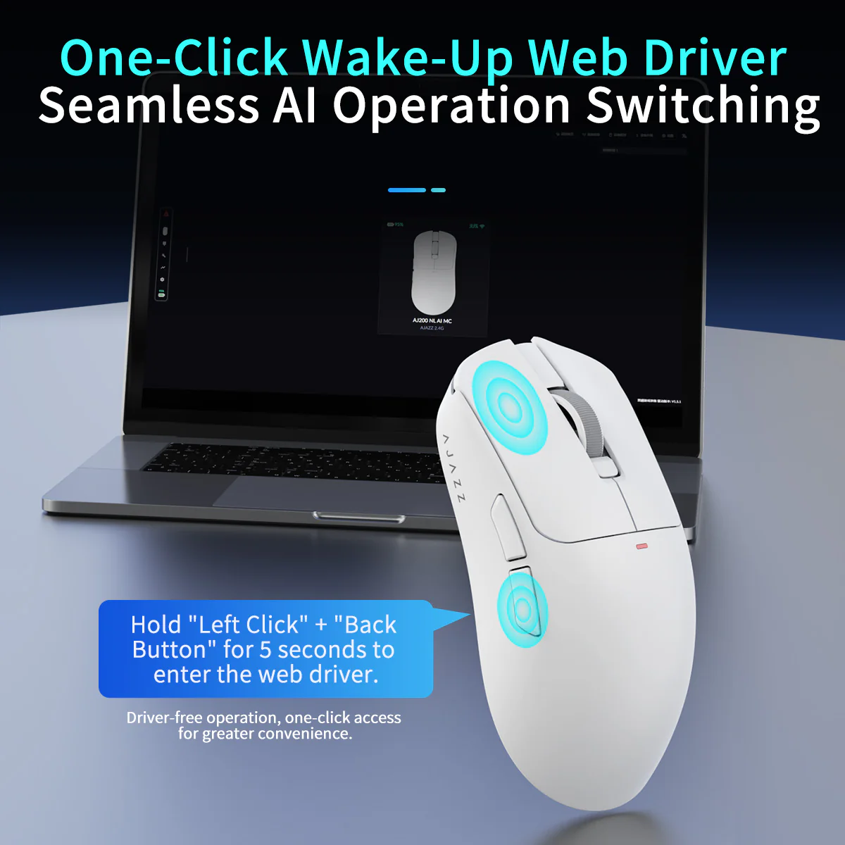 AJAZZ AJ200P NL AI MC Wireless AI Gaming Mouse NearLink Main Control Al Interaction  Magnetic Wireless Endurance - Image 9