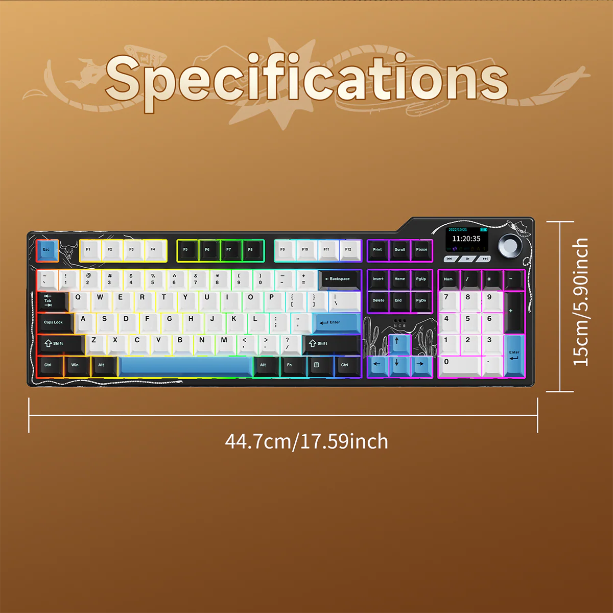AJAZZ AK35I V4 Gaming Mechanical Keyboard Full size Wired/2.4G Wireless/Bluetooth adapter 1.14-inch color screen volume knob hot-swappable 10000mAh battery - Image 11